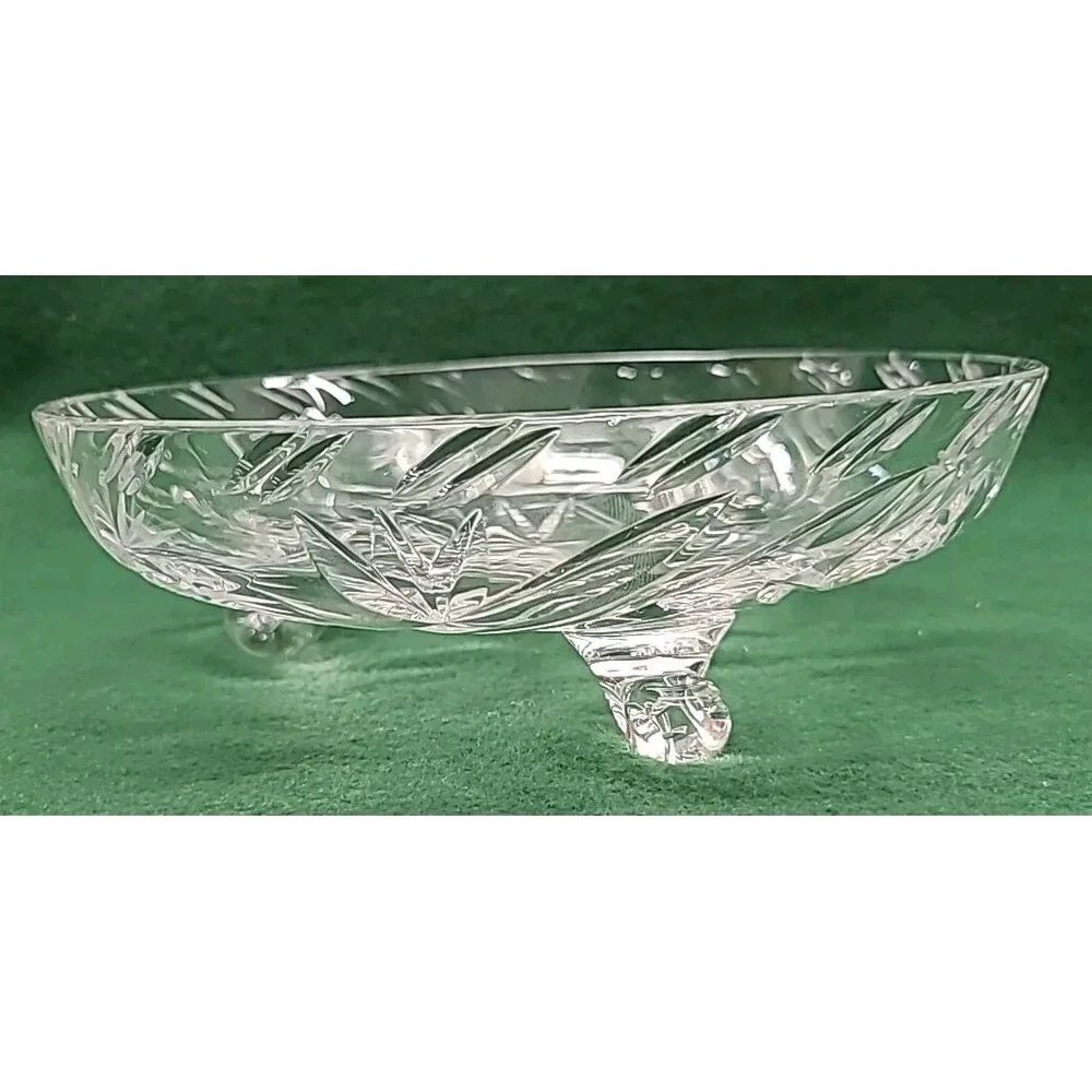 Midcentury Clear Cut Crystal 3-Toed 8